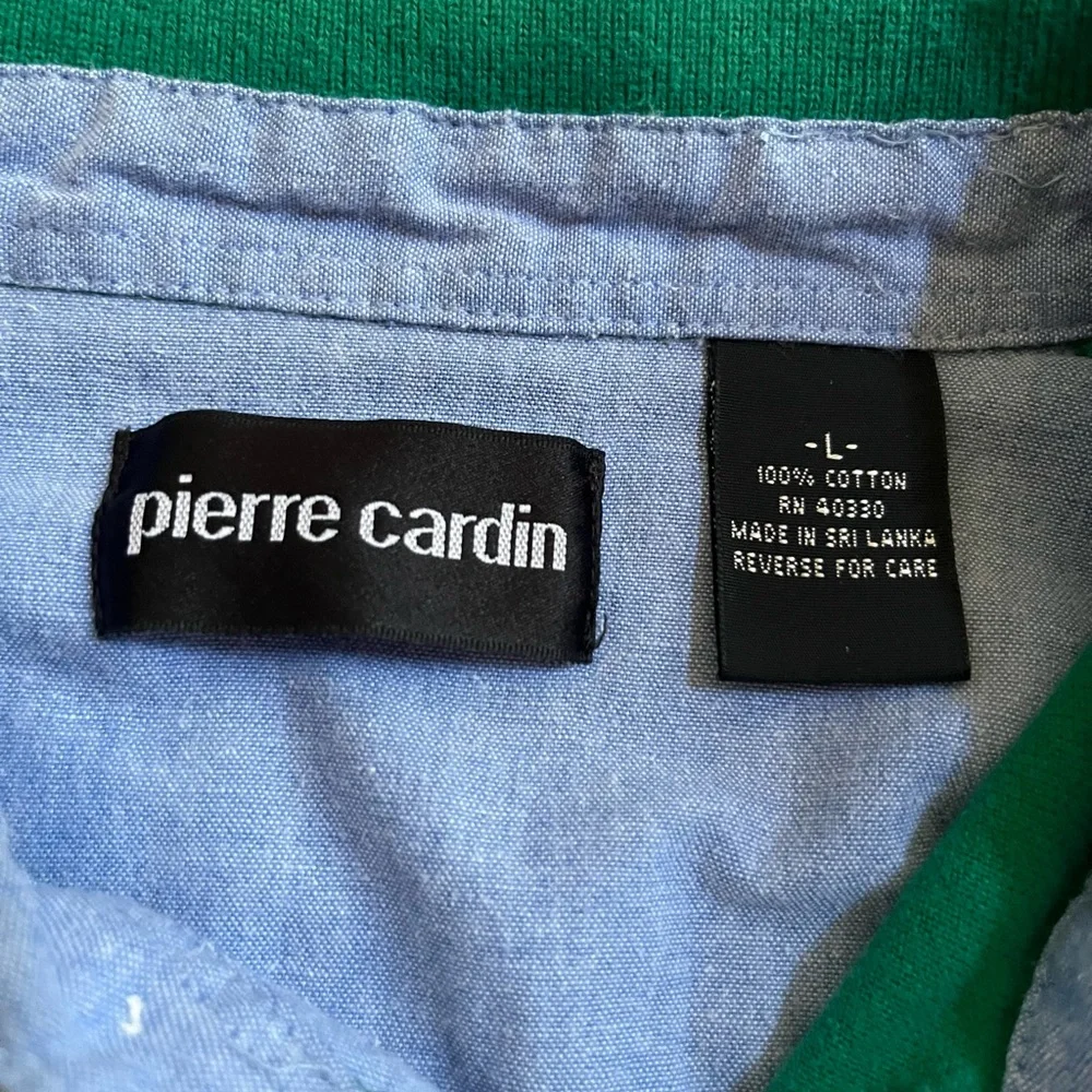Pierre Cardin Men Large Colorblock Polo Shirt 100% cotton